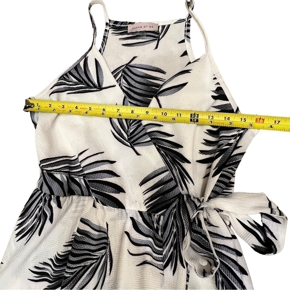 Womens Palm Leaf Wrap Midi Dress Medium Tropical Beach Vacation Resort Tie Waist - Picture 11 of 17